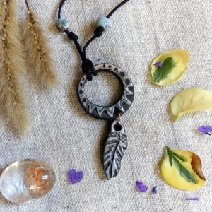 Pendentif petit attrape-rêves triangles bleus