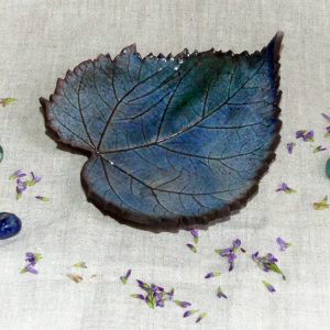 Coupelle feuille de tilleul bleue