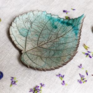 Petite coupelle feuille de tilleul verte